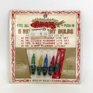 Vintage Liberty Bell Christmas Replacement Bulbs 6-8V Push-In Flasher Lights NOS